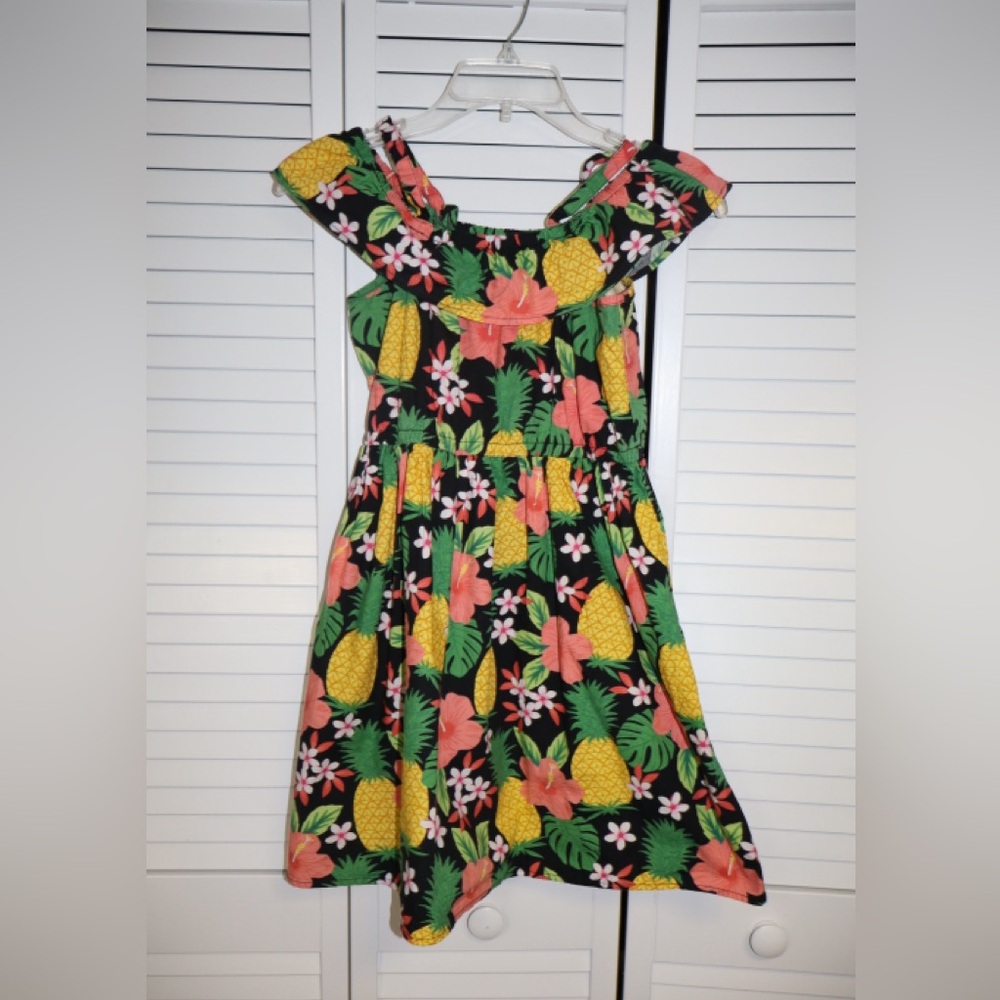 Gymboree Pineapple Floral Kids Dress - Green and Pink